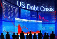 Household Debt SHOCKER: $284,914 Each! People looking at financial charts displaying US debt crisis.