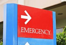Nonprofit Hospital Markup Scheme EXPOSED Emergency sign with arrow pointing right.