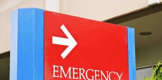 Nonprofit Hospital Markup Scheme EXPOSED Emergency sign with arrow pointing right.