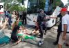 Protesters block bus believed to be carrying Iran women's