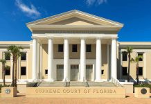 Liberty Bulldozed? DOJ’s Jaw-Dropping Claim Exterior view of the Supreme Court of Florida with columns and palm trees