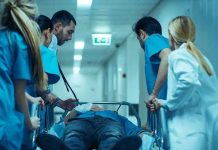 U.S. Demands Release After Eerie Hospital Turn Medical team rushing patient on a gurney through hospital corridor
