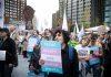 Base Backlash: LCR Dumps Trans Advocacy Protesters holding signs at a transgender rights rally