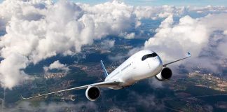 AI Orders Pilots: Dodge Warming Clouds Commercial jet airliner flying above clouds