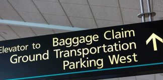 Airport Tribute Plan Takes Formal Step Airport directional sign for baggage claim and transportation