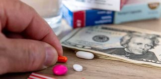 Fake Ozempic Flood: DOJ Pounces Hand picking an orange pill beside US and China flags and cash
