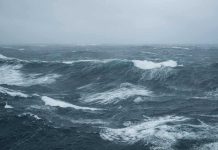 Rapid-Fire Polo Menaces Southwest Mexico Rough ocean waves under a cloudy sky