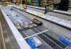 Overnight Cyberstrike Boils France’s Groceries supermarket freezer with mostly empty shelves and a few meat packages